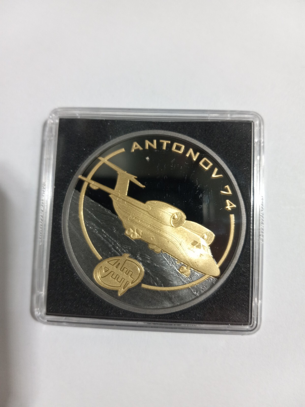 Cook Islands 2008 Antonov 74 Aircraft Ruthenium & Gold Gilded 1 Oz Silver Coin