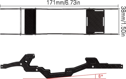 Carbon Fiber Chassis Kit Low Center of Gravity Frame Girder for Axial SCX24 Dead - Picture 4 of 12