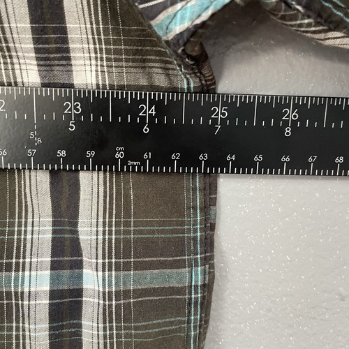 Beverly Hills Polo Club Button Up Shirt Mens XLarge XL Blue Green Black Plaid - Picture 6 of 11