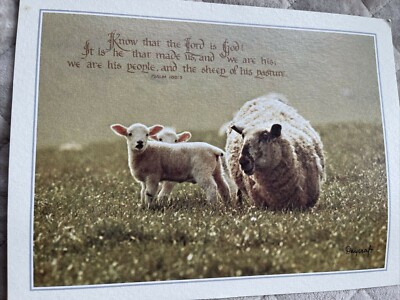 Vintage PSALM 100:3 SHEEP Greeting Card (Heaven on Earth) no envelope 5 ...