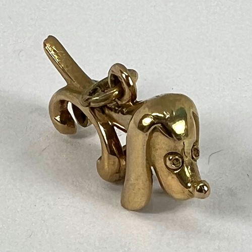 Vintage 18K Gelbgold Wurst Hund Hund Charm Anhänger - Bild 15 von 16