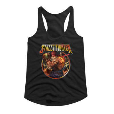 Street Fighter Ladies Racerback Tanktop Ryu Lightning Tank