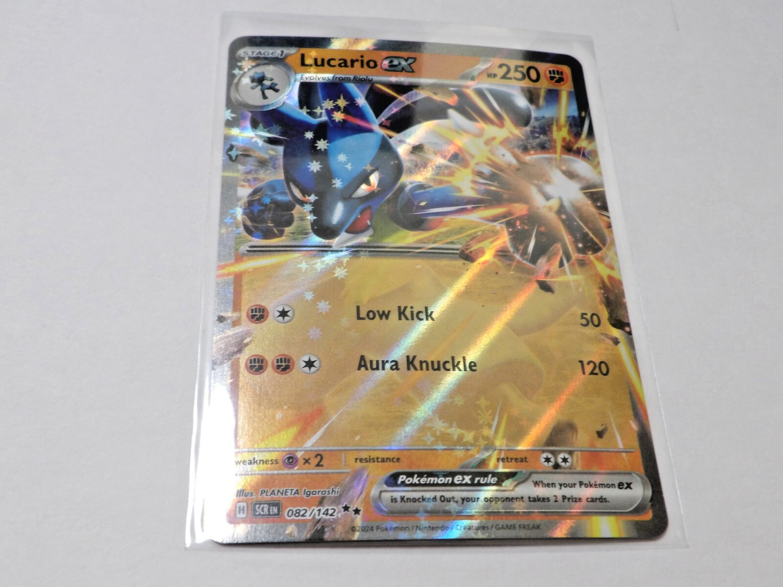 Pokemon Stellar Crown Lucario EX #082/142 NM