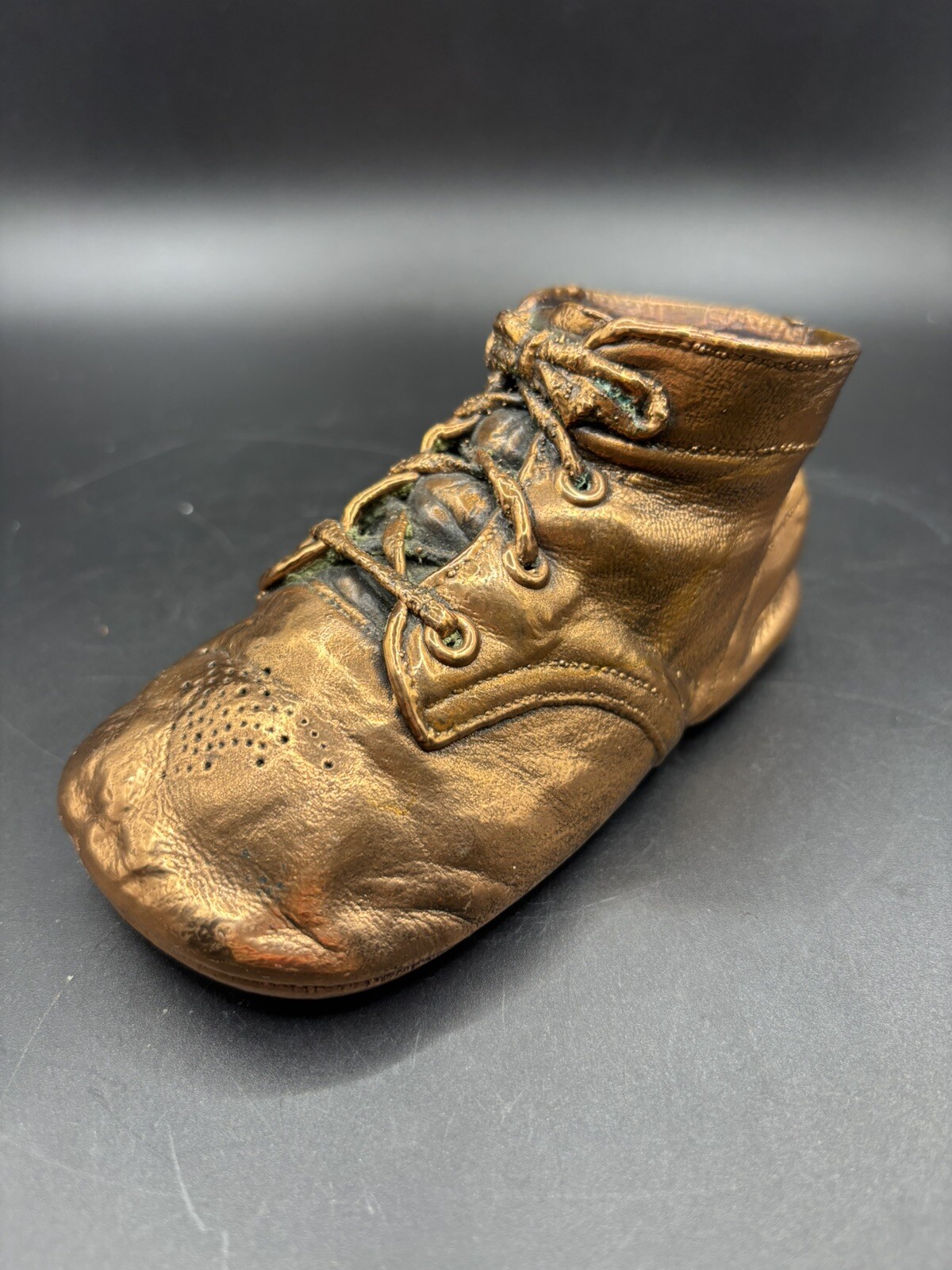 Vintage Bronzed Dipped Copper Toddler Baby Shoe (One Shoe Only)