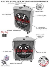 1949 1950 - 1953 1954 Chevy Truck 3 Row Core Alliant Radiator 16 Inch Fan