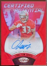 Carlton Davis Card 2018 Certified Potential Signatures Mirror Red #4 