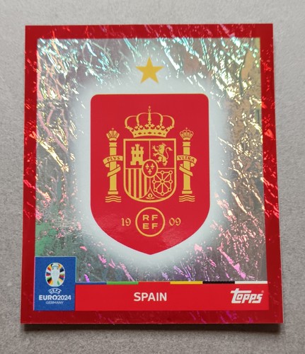 SPAIN Badge Scudetto Figurine SWISS EDITION TOPPS UEFA EURO 2024 Sticker MINT