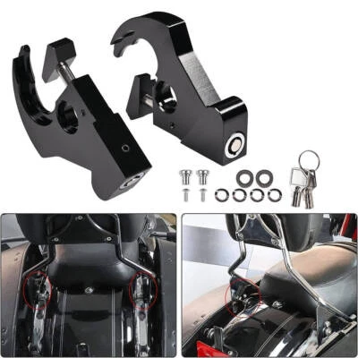 Sissy Bar Gepäckträger Docking Latch Clips Kit Für Harley Touring Sportster Dyna - Bild 1 von 4