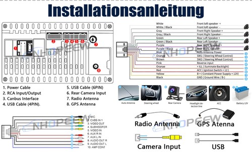 Radio de coche CarPlay Android GPS Navi RDS para VW GOLF 5 6 Passat Tiguan EOS + cámara - Imagen 14 de 20