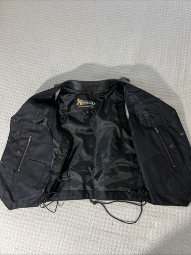 Xelement Advanced Motorcycle Gear Leather Vest, Men's Size X-Large Black - Picture 6 of 13