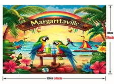 🦜 Jimmy Buffett Margaritaville Parrot It's 5 O'clock Somewhere  3' x 5' Flag 🦜