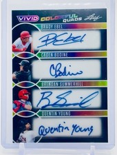 Brady Ebel Caden Bodine Young Summerhill Quad Auto 1/1 2025 Leaf Vivid Black SSP
