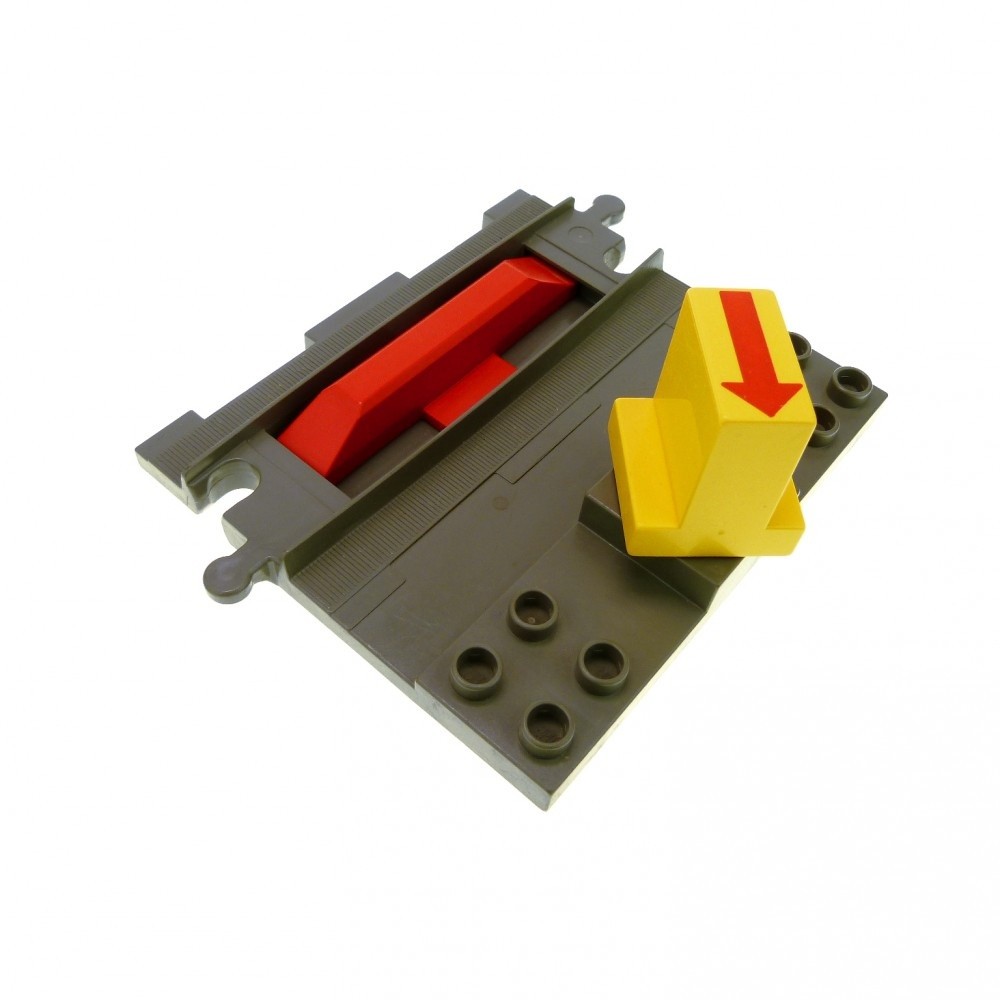 1x Lego Duplo Start Stop Rail Old-Dark Gray Control Brick 6442pb02 duptrain02