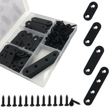 40 Pack Corner Braces Flat Black 40Pcs Bracket Set Strip-1.42/1.81/2.2/3'' 