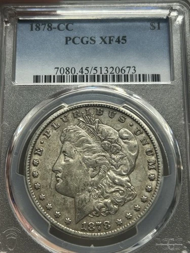 1878 CC Morgan Silver Dollar PCGS XF45 Original First Year Carson City Mint