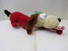 1983 13" Garfield Odie Dakin Red Pajamas Striped Hat Plush Christmas Toy Vintage