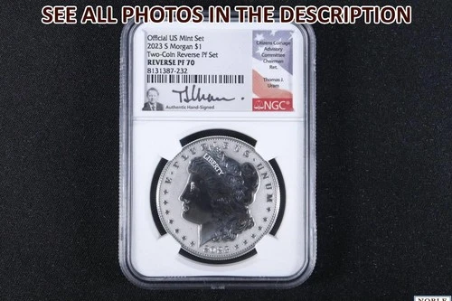 NobleSpirit (JM) 2023 S Morgan Silver Dollar Reverse Proof Set 2 of 2 NGC PF 70