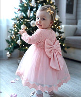 Baby Long Sleeve Formal Dress Christmas Birthday Party Wedding & FREE Headband