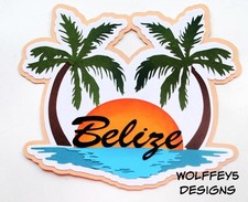 CRAFTECAFE BELIZE TITLE vacation premade paper piecing scrapbook DIECUT PIECE