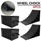 4XHeavy Duty Solid Rubber Wheel Chocks Truck Rv Camper Trailer Car Tire Stopper