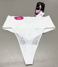NWT Maidenform Women's 2XL Cool Comfort Tummy Shaping Lace Thong Panties White