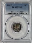 1949 S Roosevelt Silver Dime PCGS MS66 Beautiful Rainbow Toning