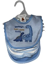 René Rofé Baby Bibs Set 5pcs Dinosaur Print