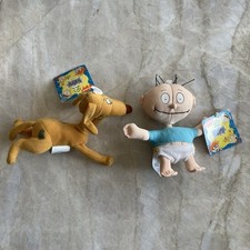 Vintage 1997 Nickelodeon Rugrats Plush Lot Of 2 Tommy Pickles Spike With Tags