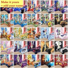 Kids Characters Bedroom Blackout Curtain Duvet Cover Pillowcase Bedding Set Gift