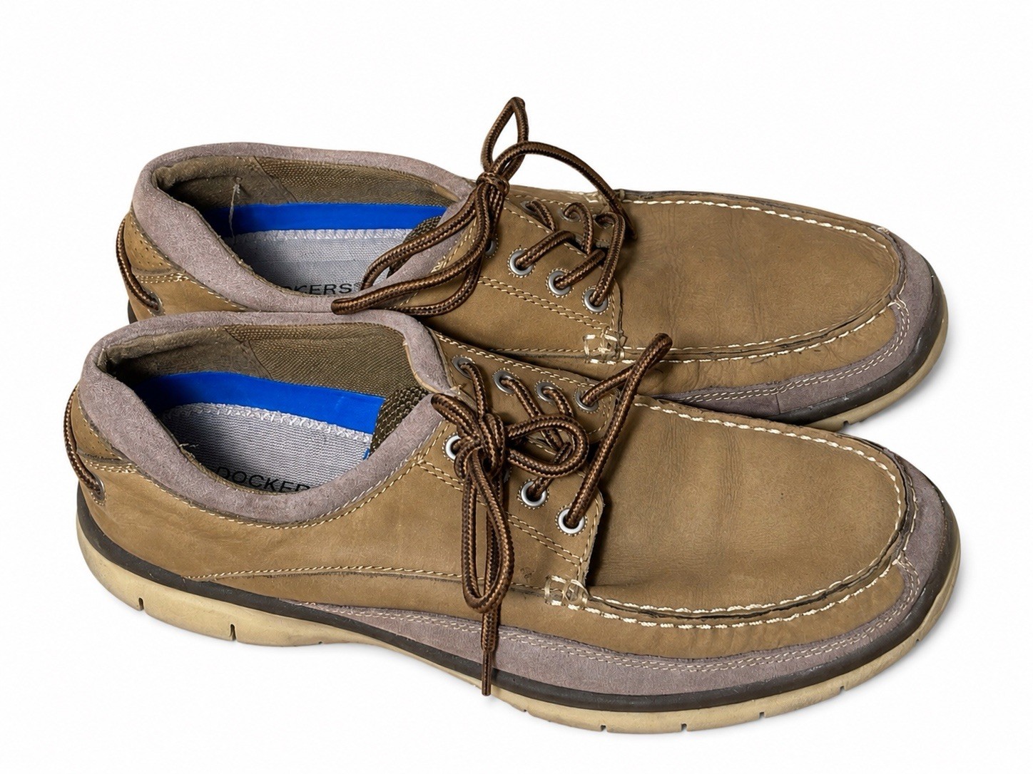 Dockers Men’s Leather Boat Shoes Size 11M Brown Casual Comfort Lace Up