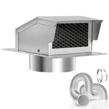 Stainless Steel 6Inch Roof Vent Kit, Removable Roof Vent, Bathroom Exhaust Ro...