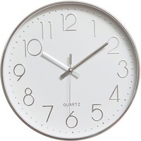 Wanduhr 30Cm Modern Quartz Lautlos Schleichende Sekunde Silber Analog