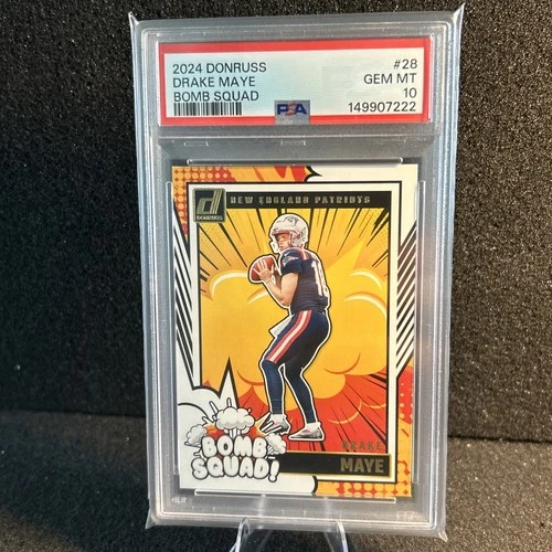 2024 Panini Donruss - Bomb Squad Drake Maye #28 (RC)🔥New Slab!🔥Psa 10 Gem!🔥