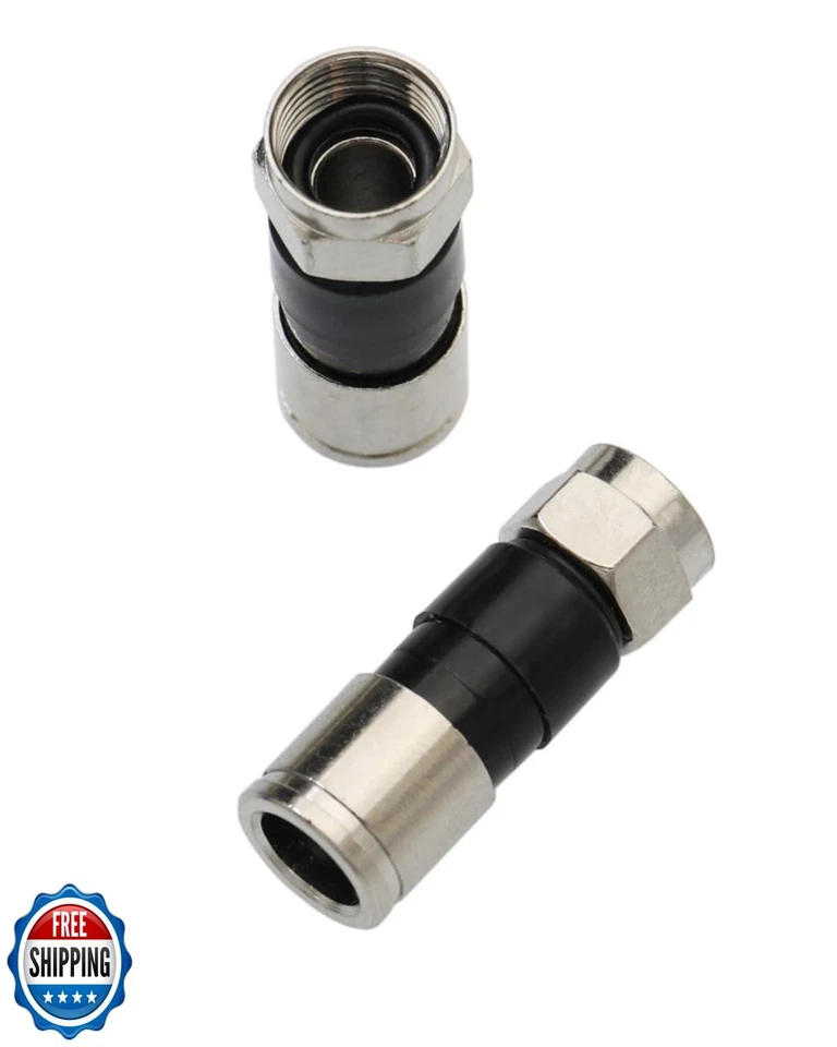 50Pcs RG6 Compression connectors,F Type Coaxial Cable Compression connectors, - Image 3 of 4