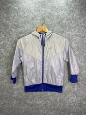 Nike Women's Windrunner Reflective Jacket Medium Full Zip Hooded Athletic Silver