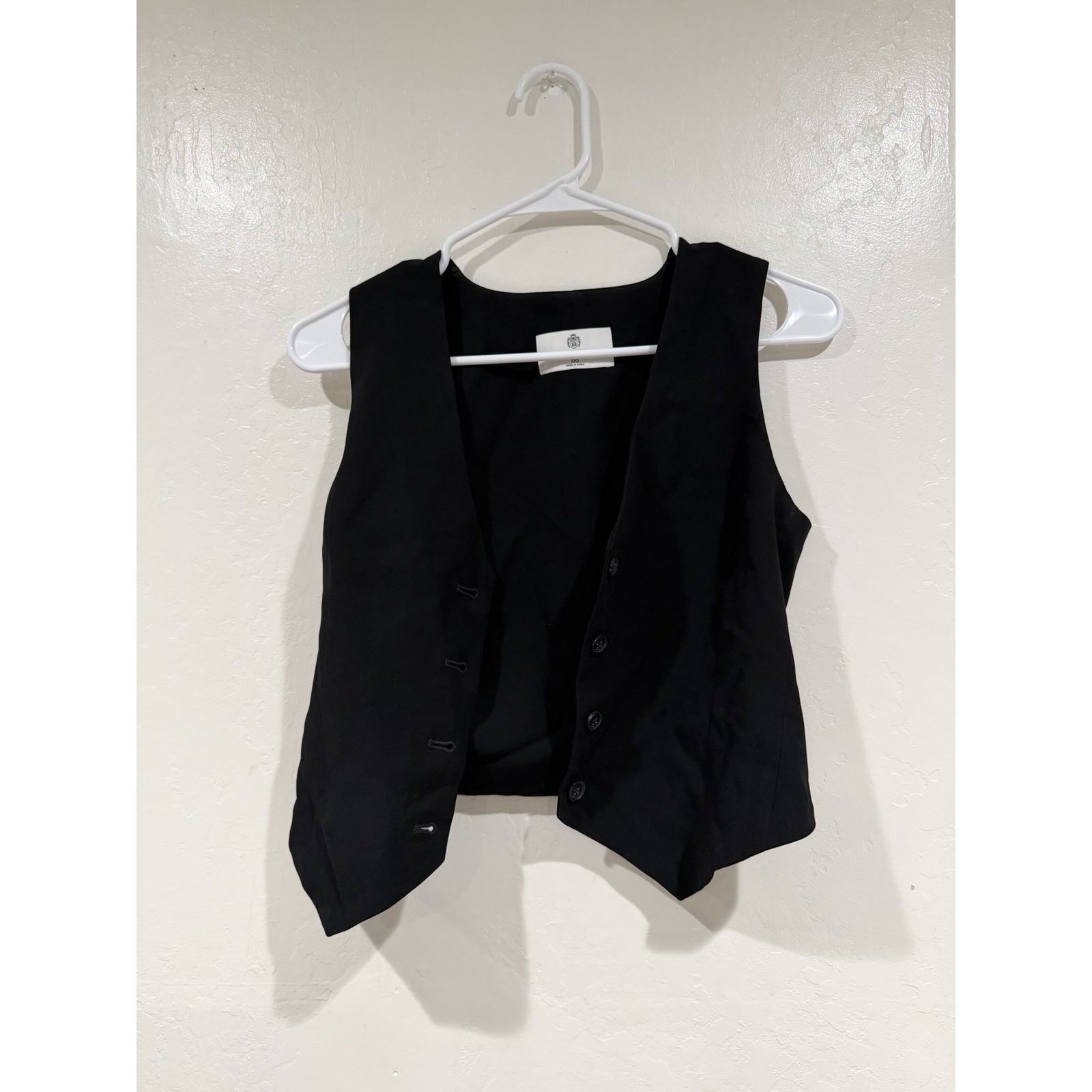 Babaton Aritzia Black Tailored Vest Waistcoat Button Front Size 00 108974 image 3