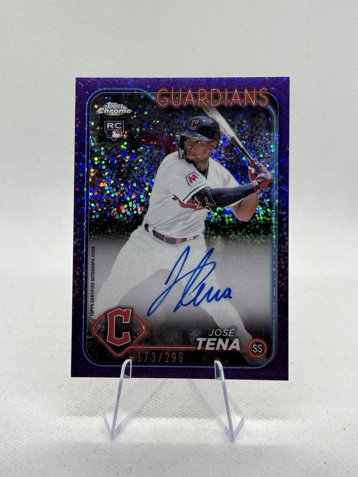 2024 Topps Chrome Jose Tena #RA-JT Purple Speckle Refractor /299 Auto RC Rookie