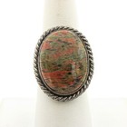 Southwest Sterling Turquoise Unakite MOP Inlay 5.75-9 Rings Lot of 5 #S5650-2 — photo 2