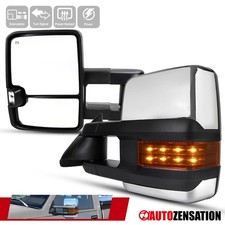 Fit 2003-2007 Silverado Sierra Chrome Power Heated Tow Mirrorsamber Led Signal