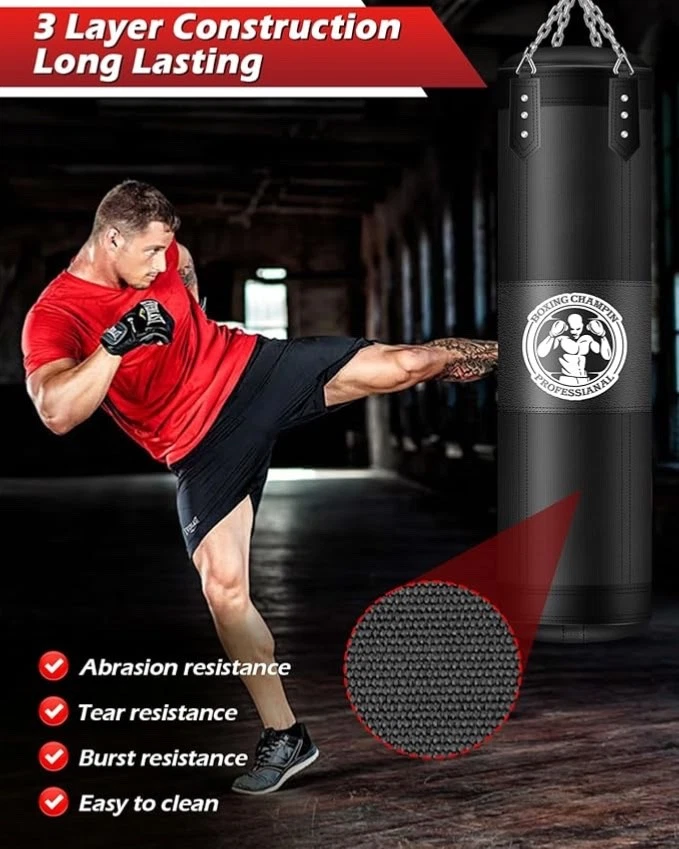 Boxsäcke für Erwachsene Hängender ungefüllt 120cm schwere Boxsäcke Kickboxsack - Bild 4 von 4