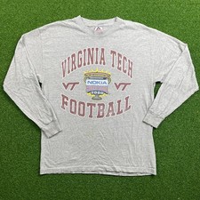 Vintage 2000s Virginia Tech Hokies Nokia Sugar Bowl Grey Long Sleeve T-Shirt L