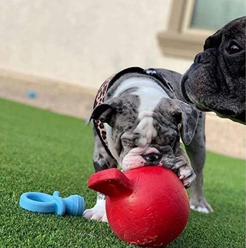 Jolly Pets Tug-N-Toss 6 Zoll roter Gummiball mit Griff für Hunde - 2er-Pack - Bild 4 von 7