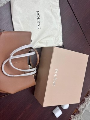 Polene Cyme Camel Big Size Leather Bag .Polene Camel Big Size