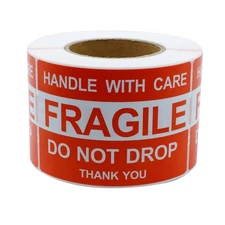 4'' x 6'' Fragile Stickers, Fragile - Handle with Care - Do Not Drop - Thank ...