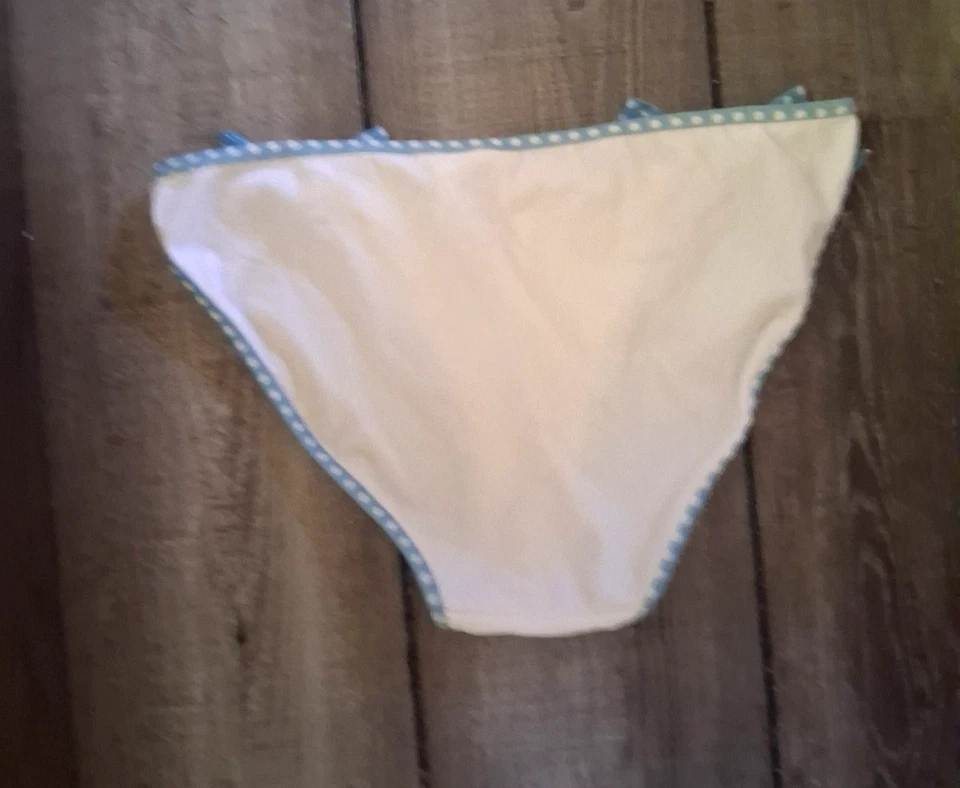 Parte inferior de bikini Juicy Couture con lazo de rizo blanca grande NUEVA Y2K Foto 3 de 4