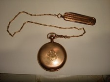 Vtg 17 Jewels Elgin Natl Watch Co Gold Filled Pocket Watch Fahys Case Chain Fob