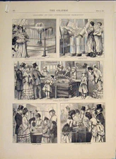 Old Antique Print Sketches International Exhibition Horticultural Gardens