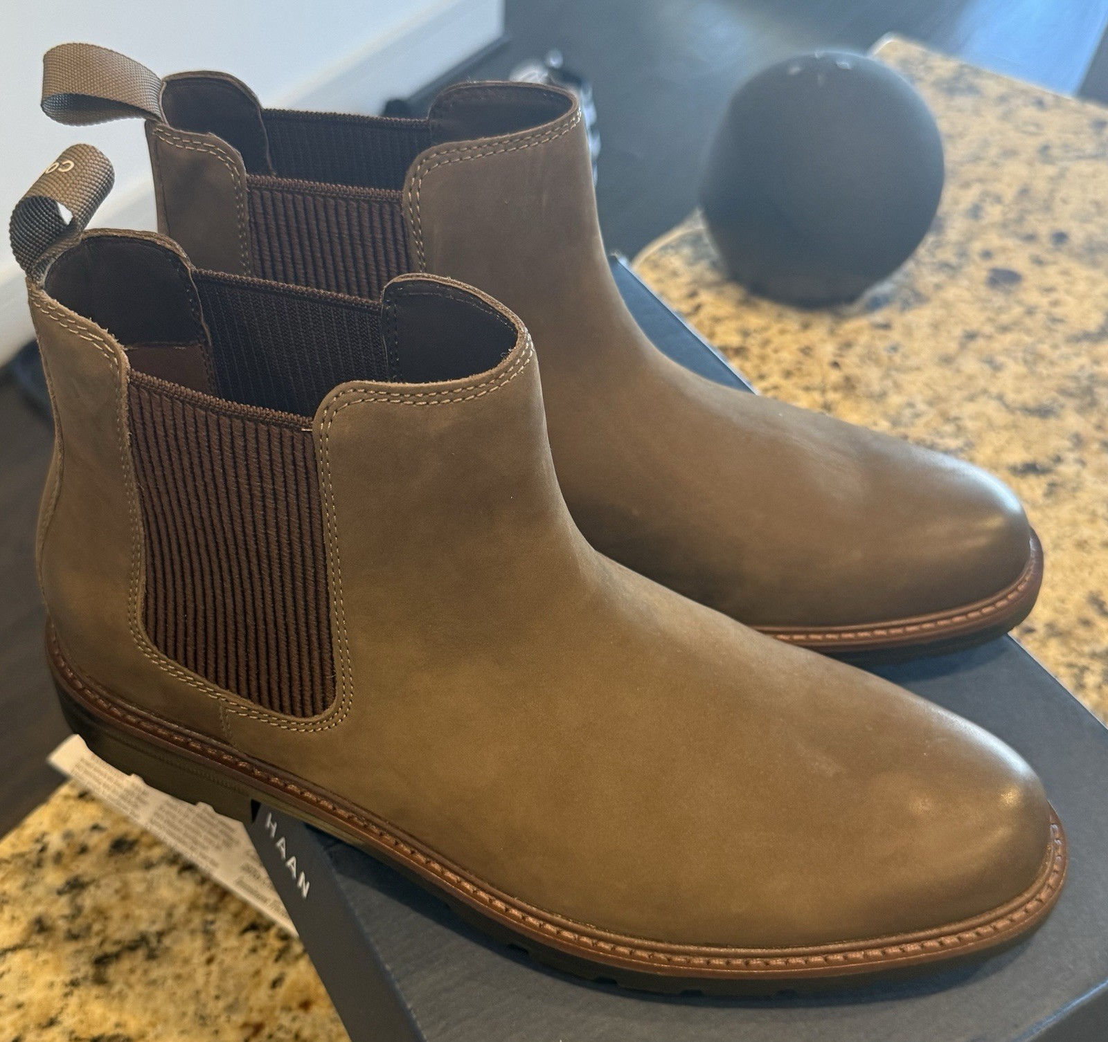 Cole Haan CHAMBERLIN GRAND” Brown Truffle Water Resistant Chelsea Boot Size 10.5 image 2