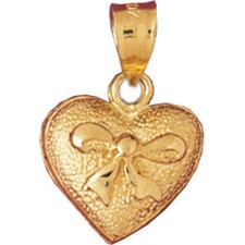 Heart Charm Pendant 14k Gold