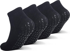 Grip Non Slip Socks for Kids 4-16 Years Old , Cushioned Sport Athletic Slipper H